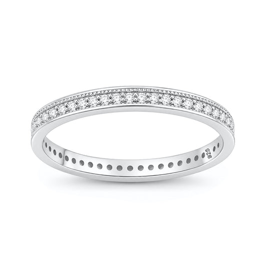 Silver Eternity CZ Ring