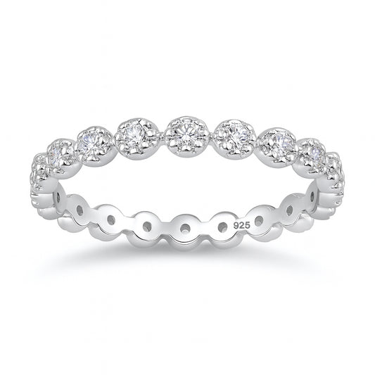 Silver CZ Ring - Flowers