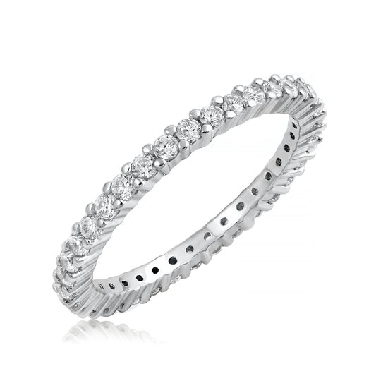 Silver Eternity Ring - Clear CZ