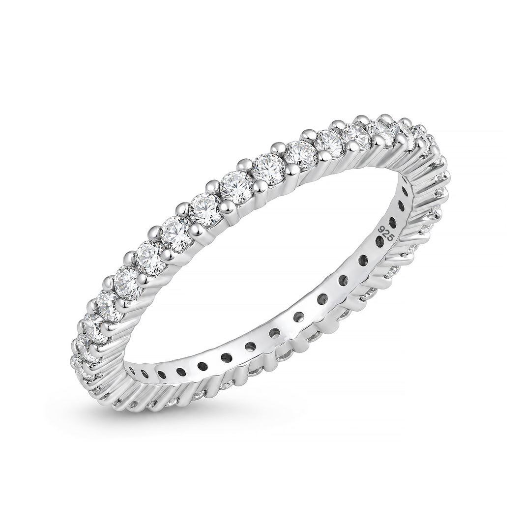 Silver Eternity CZ Ring - 2mm
