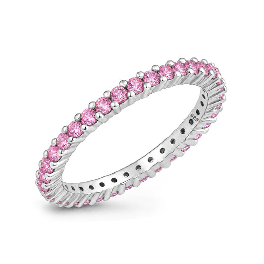 Silver Eternity CZ Ring - 2mm