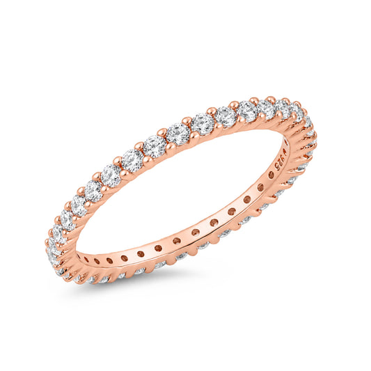 Silver Eternity CZ Ring - 2mm