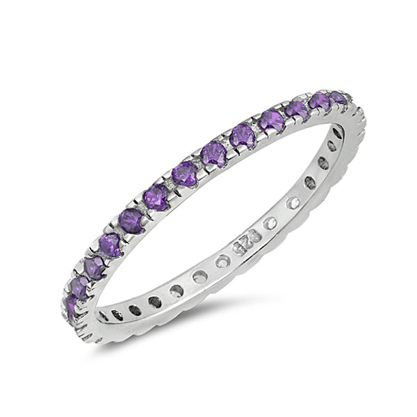 Silver Ring W/ Amethyst CZ