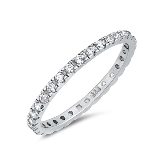 Silver Ring Clear CZ