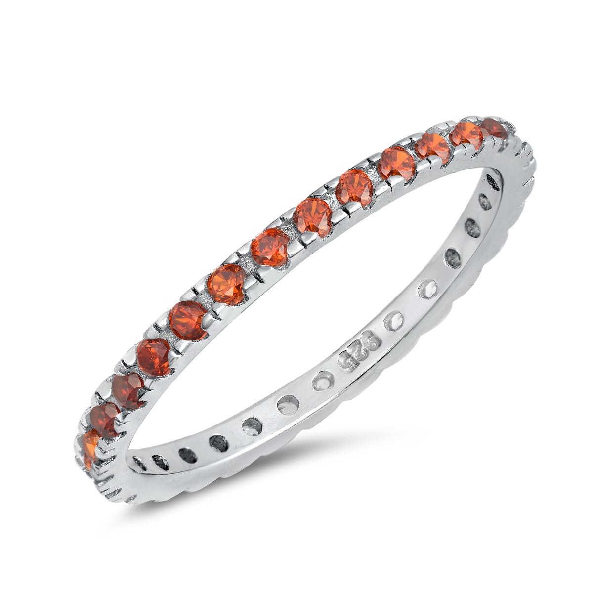Silver Ring W/ Garnet CZ