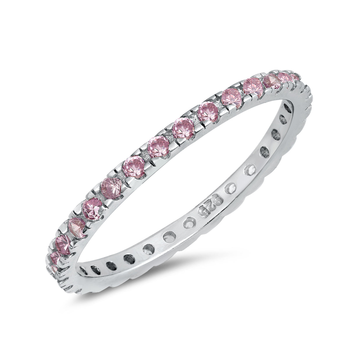 Silver Ring W/ Pink CZ