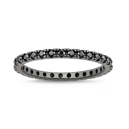 Silver Eternity CZ Ring