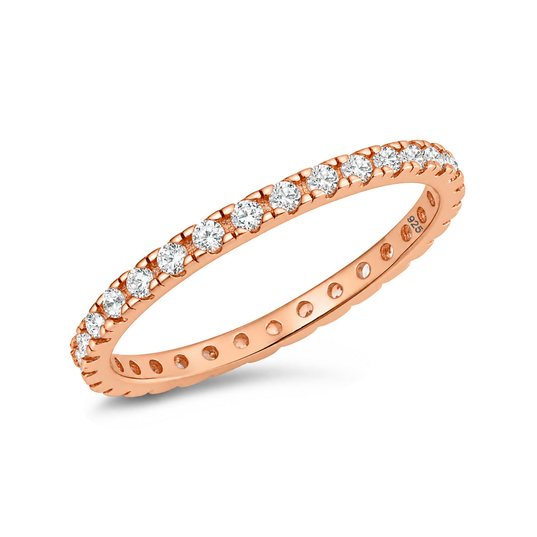 Silver Eternity CZ Ring - 2mm
