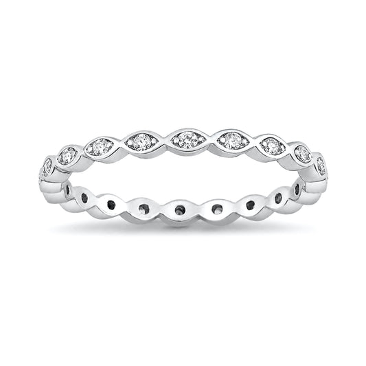 Silver Eternity CZ Ring