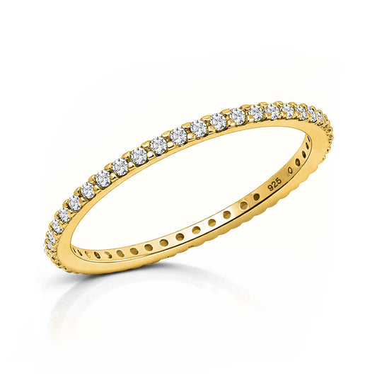 Silver Ring W/ Clear CZ - 1.5mm
