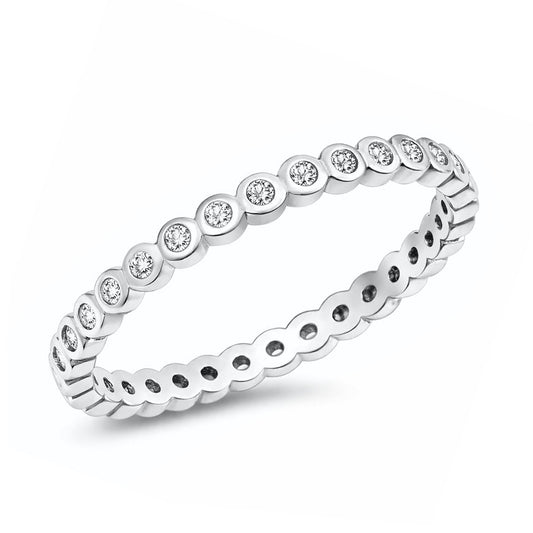 Silver Eternity CZ Ring
