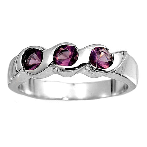 photo of Silver CZ Baby Ring with Amethyst Color CZ Stone