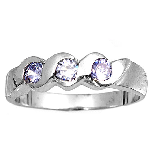 photo of Silver CZ Baby Ring with Lavender Color CZ