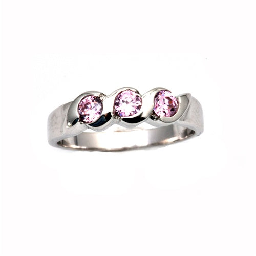 photo of Silver CZ Ring with Pink CZ