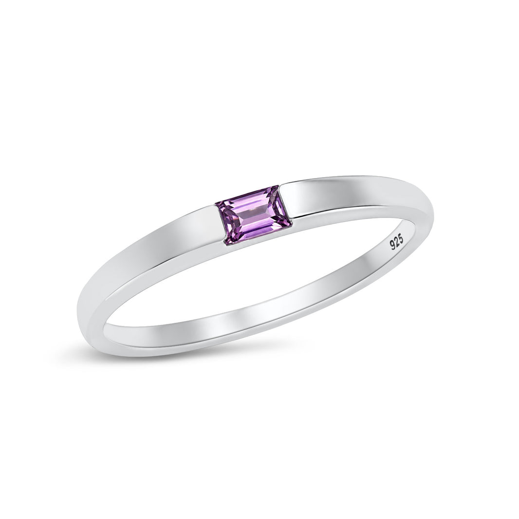 Silver Baby Baguett CZ Ring