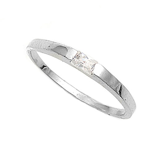 photo of Silver CZ Baby Ring with Clear CZ Stone