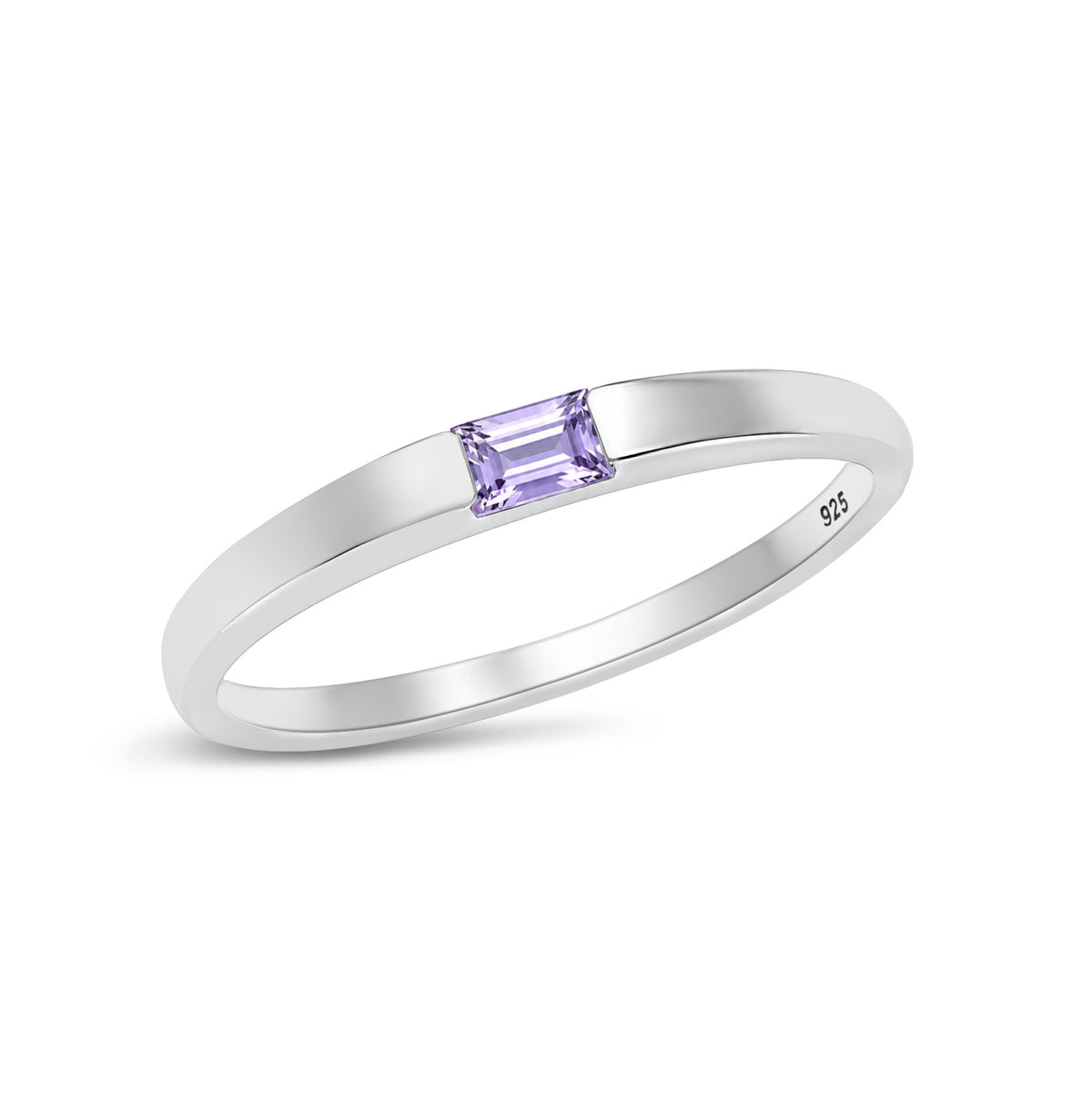 Silver Baby Baguett CZ Ring