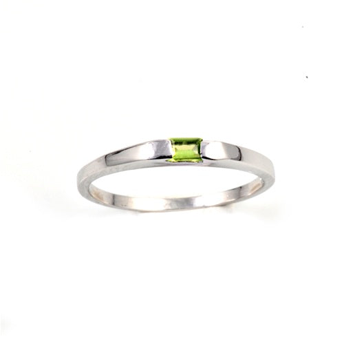 photo of Silver CZ Ring with Peridot Color Stone