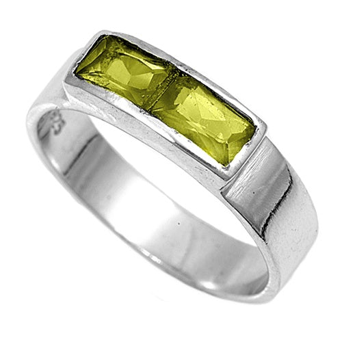 photo of Silver CZ Baby Ring with Peridot Color Stone