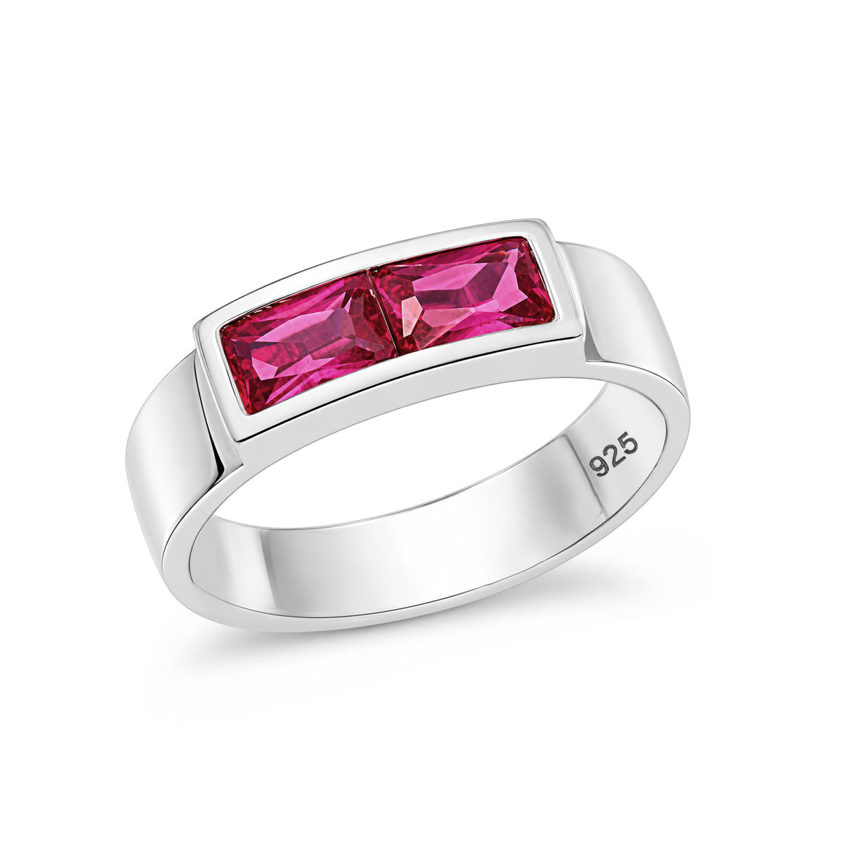 Silver Baby Double CZ Ring
