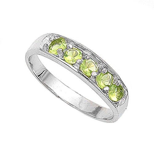 photo of Silver CZ Baby Ring with Peridot Color Stone