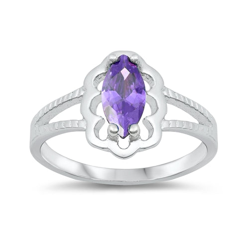 photo of Silver CZ Baby Ring with Amethyst Color CZ Stone