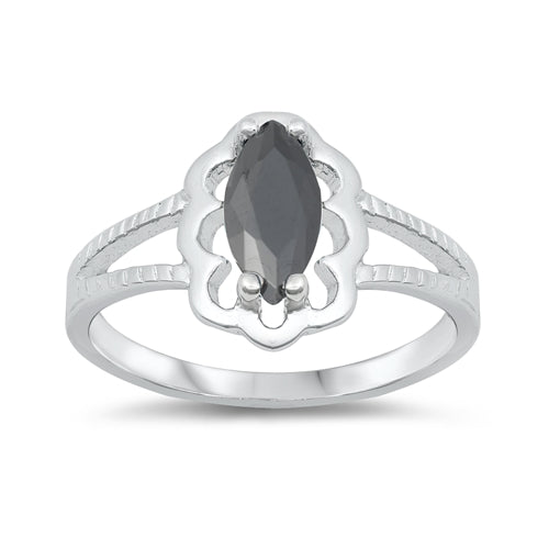 photo of Silver CZ Baby Ring with Black CZ Stone