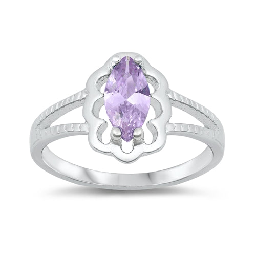 photo of Silver CZ Baby Ring with Lavender Color CZ