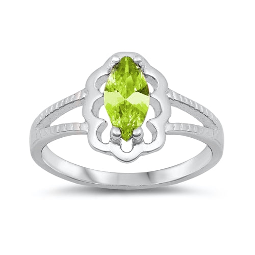 photo of Silver CZ Baby Ring with Peridot Color Stone