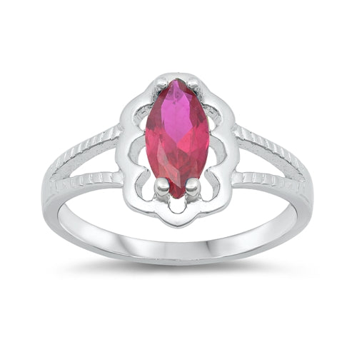 photo of Silver CZ Baby Ring with Ruby Color Stone