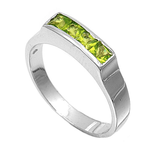 photo of Silver CZ Baby Ring with Peridot CZ Stone