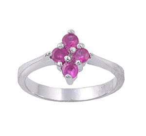 photo of Silver CZ Baby Ring with Ruby Color Stone