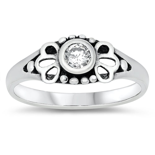 photo of Silver CZ Baby Ring with Clear CZ Stone