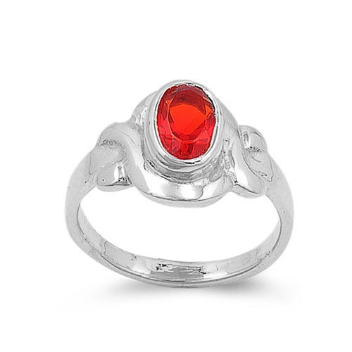 photo of Silver CZ Baby Ring with Ruby Color Stone