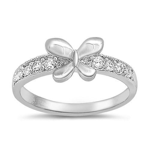 photo of Silver CZ Baby Ring - Butterfly