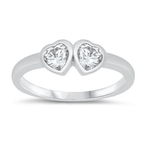 photo of Silver CZ Baby Ring - Heart with Clear CZ Stone