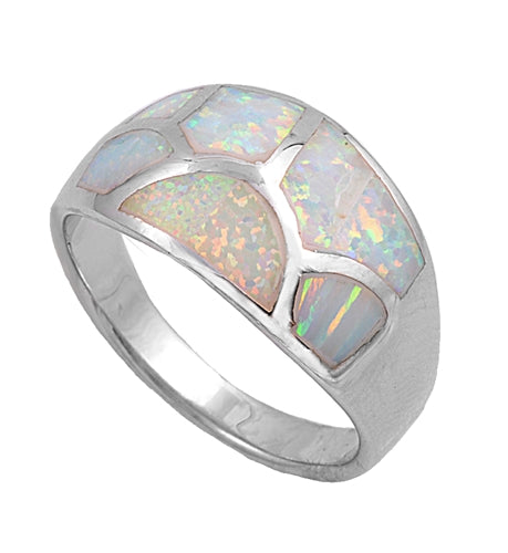 photo of Silver Lab Opal Ring with Pink Lab Opal Stone