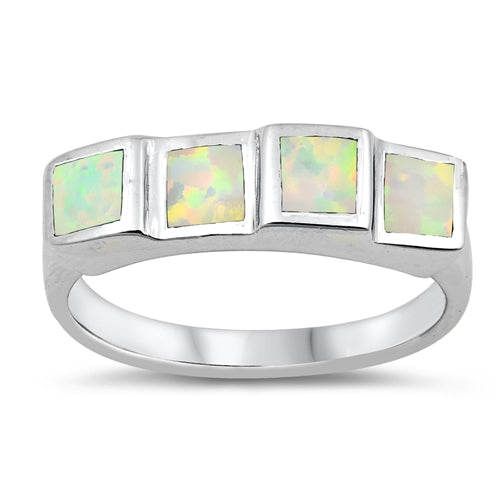 photo of Silver Lab Opal Ring - White Opal