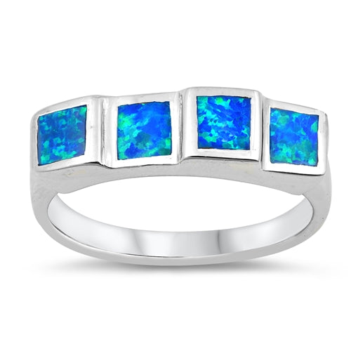 photo of Silver Lab Opal Ring - Blue Opal Stone