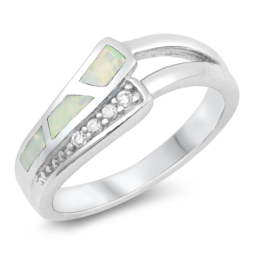 photo of Silver Lab Opal Ring - White Opal Stone