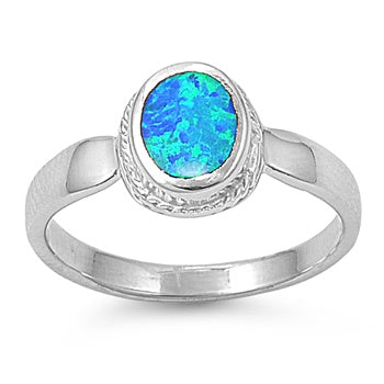 photo of Silver Lab Opal Ring With Blue Opal Stone