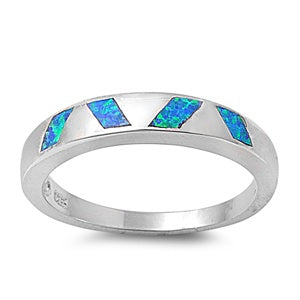 photo of Silver Lab Opal Ring with Blue Opal Stone