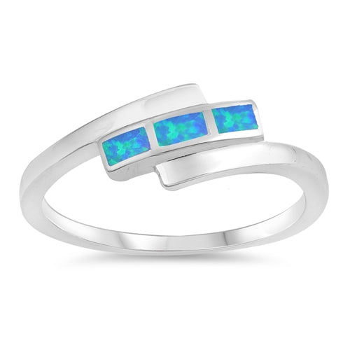 photo of Silver Lab Opal Ring with Blue Opal