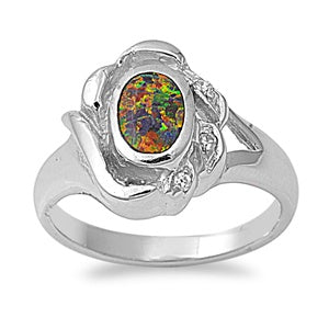 photo of Silver Lab Opal Ring With Black Lab Opal Stone