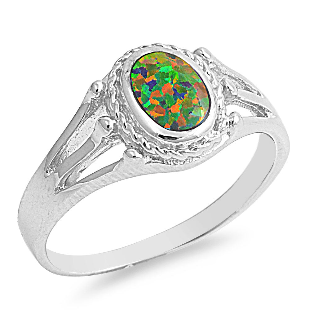 Silver Lab Opal Ring
