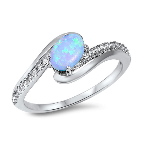 Silver Lab Opal Ring