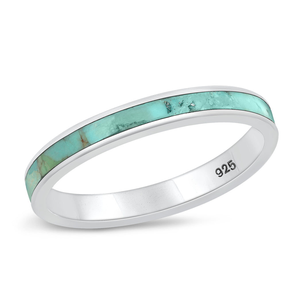 Silver Stone Ring - Wedding Band