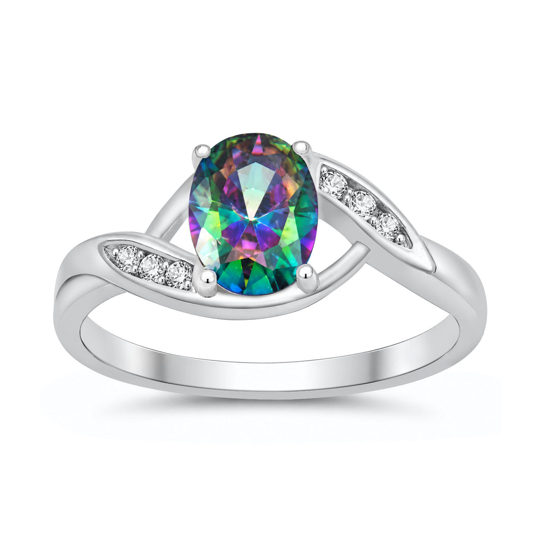 Silver Lab Opal Ring