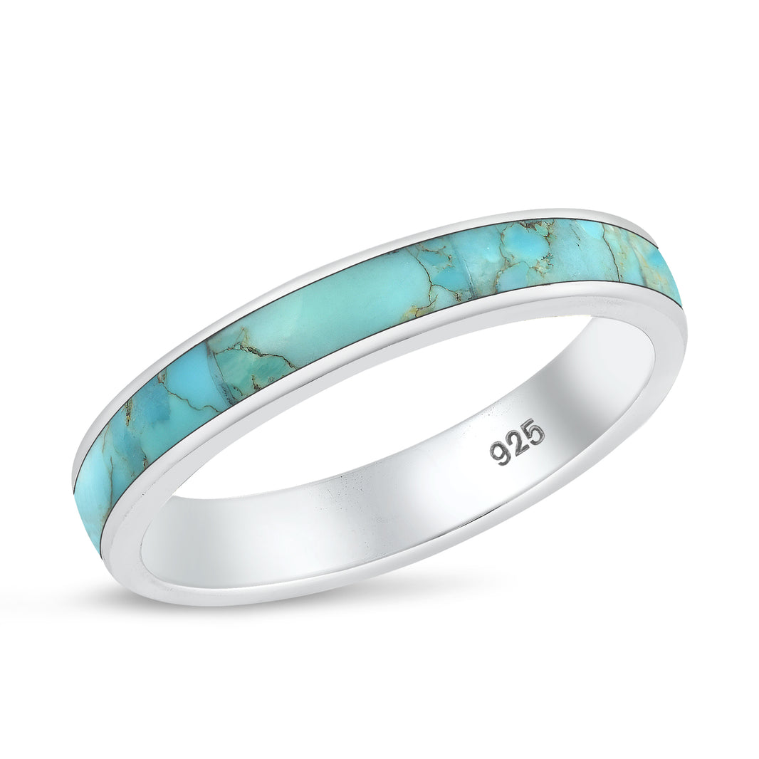 Silver Stone Ring - Wedding Band