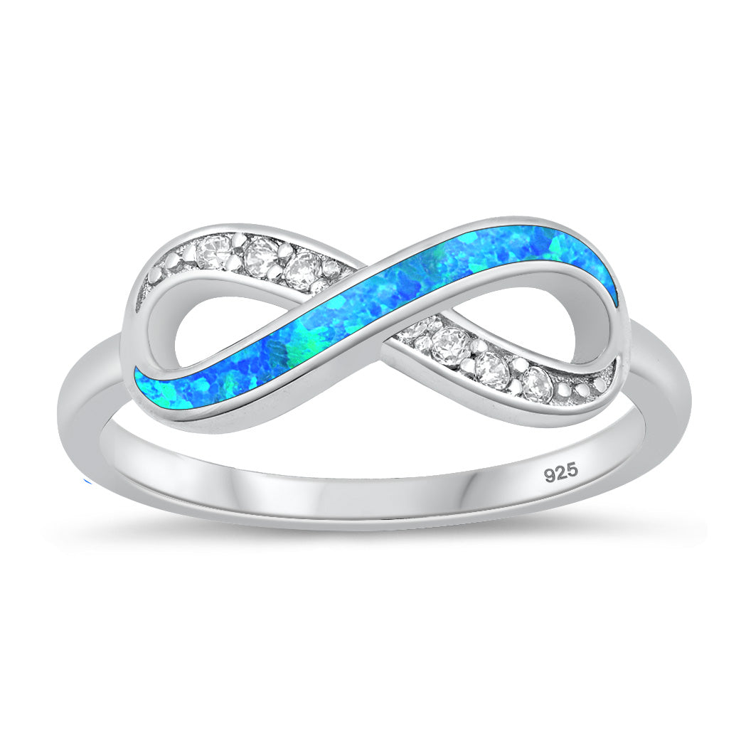 Silver Lab Opal Ring - Infinity